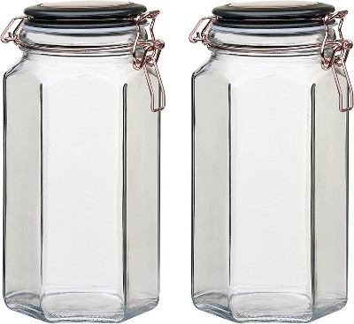 Amici Home Glass Hermetic Preserving Canning Jar Italian Made, Food Storage  Jars With Airtight Clamp Seal Lids, Kitchen Canisters,7 Oz. : Target