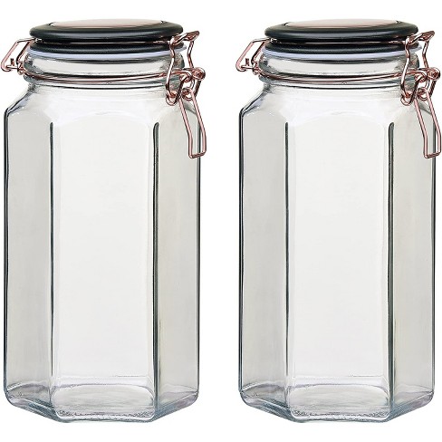 Amici Home Glass Hermetic Preserving Canning Jar Italian Made, Food Storage  Jars With Airtight Clamp Seal Lids, Kitchen Canisters,7 Oz. : Target