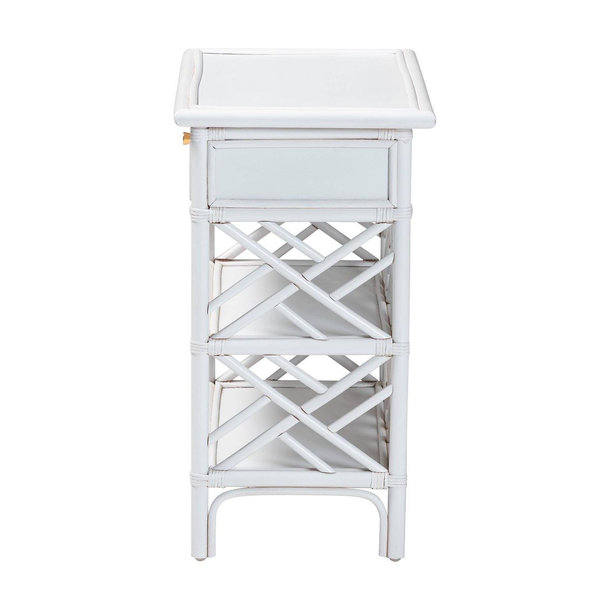 bali & pari Tiaret Natural Rattan Nightstand with Drawer and Shelves White - thumbnail 8