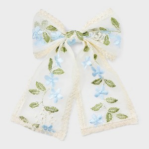 Floral Lace Bow Hair Barrette - A New Day™ Purple: Botanical Pattern, Recycled Polyester, Hair Styling - 1 of 2