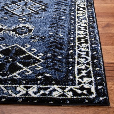Antique Patina Black Synthetic 47" Round Area Rug
