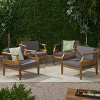 Christopher Knight Home Bianca Outdoor Acacia Wood Club Chairs with Cushions - 2 of 4