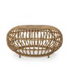 Boho Faux Rattan Outdoor Side Table, Handcrafted Patio Coffee Table, 29.5" Round Patio End Tables -Christopher Knight Home - 2 of 4