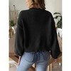 Coolmee Women's Cardigan Sweaters Long Sleeve Open Front Cropped Flower Knit Cardigan - 2 of 4