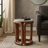 Artistic End Table, Side Table, or Small Night Stand - Polished Wood Bedside Table with Marble Top for Chic Bedroom or Living Room Decor - 3 of 4