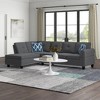 ChicFurnit Sectional Sofas Left Hand Facing Sofa and Chaise with Tufted Pillows and Nailhead Trim for Living Room, Dark Gray, 71"*98"*33" - 2 of 4