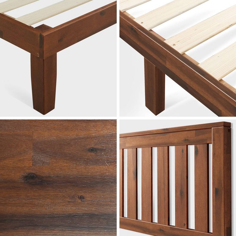 Vivek Standard Wood Platform Bed with Headboard Brown - Zinus, 5 of 12