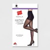 Hanes Premium Women's Pinstripe Perfect Tights - Black - 3 of 4
