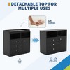 Nursery Dresser with Changing Table Top - Tall Wooden Diaper Changing Station with 2 Open Shelves, 3 Drawers and 1 Cabinet,Ideal for Children's Room - 4 of 4