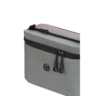 SWISSGEAR Travel Dopp Kit - Gray: Zipper Closure, Handle, Multiple Compartments