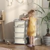 FONTOI 3 Tier Kids Storage Unit with Drawers Chest for Boys Girls Toddlers, Toy Organizer Tower for Nursery Kindergarten, Cream White, 14.5"*30"*14.5" - 2 of 4