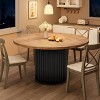 47Inch Round Dining Table for 4-6 People, Black Dining Room Table with Sturdy Waveform Metal Pedestal Base - 4 of 4