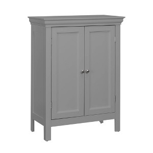 Teamson Home Stratford Contemporary Freestanding Bath Storage Cabinet Gray : Microfiber, Machine Washable, Non-Slip Backing - 1 of 4