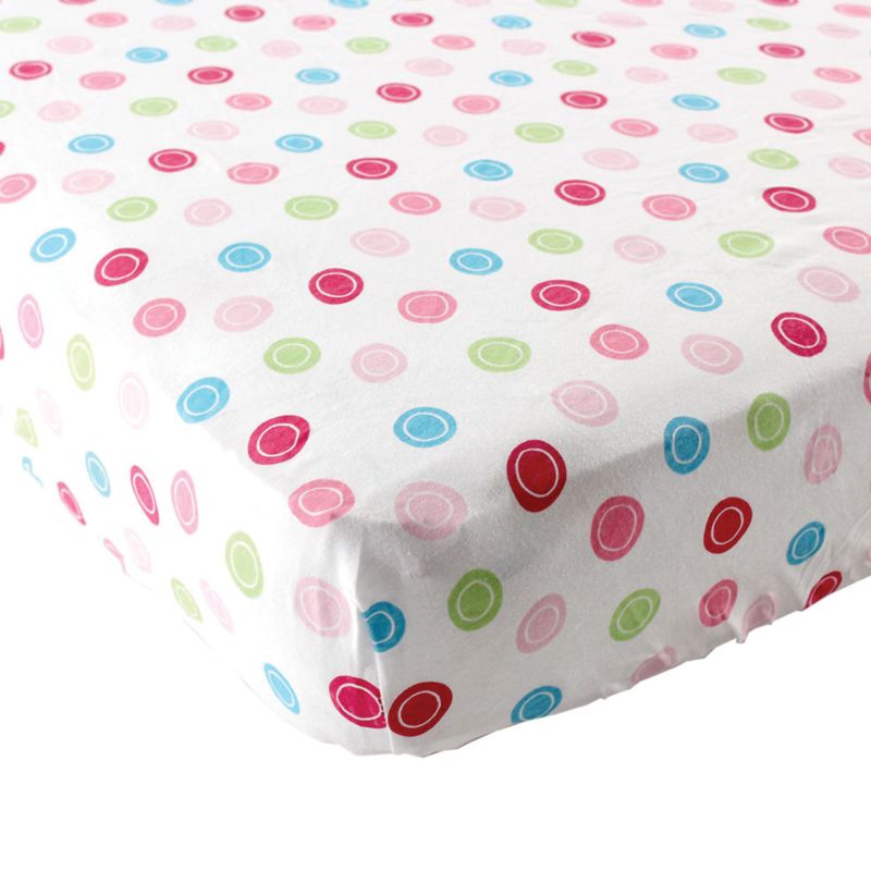 Luvable Friends Baby Girl Fitted Playard Sheet, Pink Geometric, One Size, 1 of 3