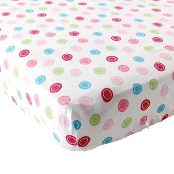 Luvable Friends Baby Girl Fitted Playard Sheet, Pink Geometric, One Size