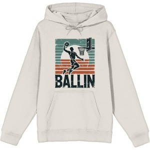 Ballin Slam Dunk Adult Long Sleeve Hoodie - 1 of 2
