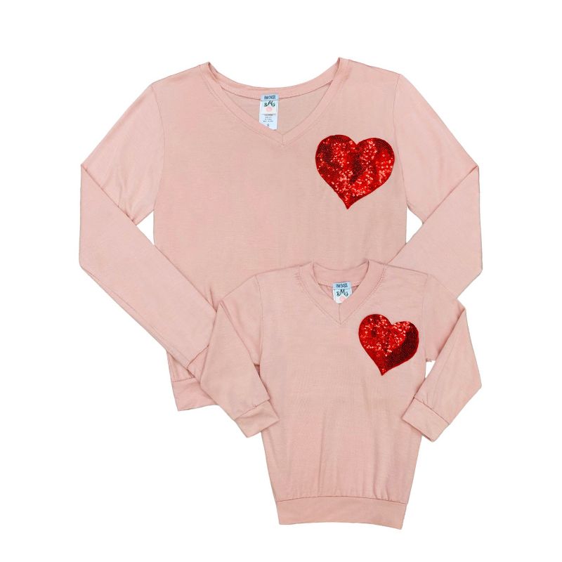 Girls Mommy And Me Shining Heart Pink Top - Mia Belle Girls, 2 of 6