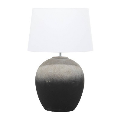 23" x 15" Modern Ceramic Table Lamp Black - Olivia & May