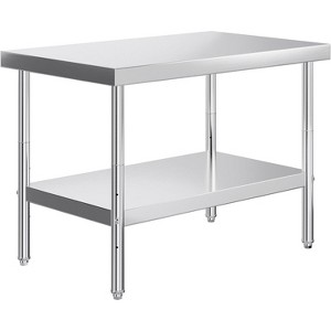 AMERLIFE Stainless Steel Table for Prep & Work Adjustable Under Shelf and Feet - 1 of 4