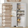 Jojoka Freestanding Bathroom Storage Cabinet with 4 Doors and Adjustable Shelves,Antique White - 4 of 4