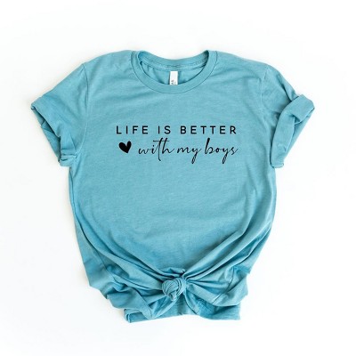 Simply Sage Market Women's Life Is Better With My Boys Heart Short Sleeve Graphic Tee