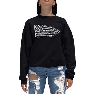 LA Pop Art Women's Word Art Crewneck Sweatshirt - Pledge of Allegiance Flag - 1 of 4