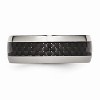 Black Bow Jewelry Stainless Steel and Black Carbon Fiber 8mm Comfort Fit Band - 3 of 4