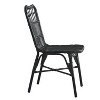 Grungis Rattan Outdoor Chairs Set of 2,PE Wicker Patio Dining Chairs with High Backrest,Kitchen Chairs for Dining Room,Patio,Gray+Black - 4 of 4