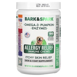 Bark&Spark Allergy Relief Immune Chews, Itchy Skin Relief, For Dogs, Chicken, 180 Soft Chews, 13.9 oz (369 g) - 1 of 4