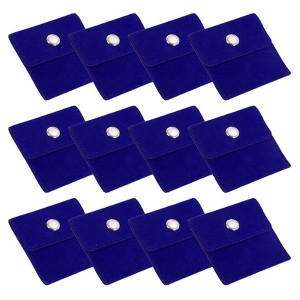 Unique Bargains Velvet Portable Earrings Bracelets Snap Button Jewelry Storage Bag 12 Pcs - 1 of 4