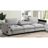 96''W Chenille Wide Seat Sectional Sofa,Comfy Cloud Couch Set With Drop Down Table,Cup Holders,USB Charger,Storage Armrest -Maison Boucle - 2 of 4