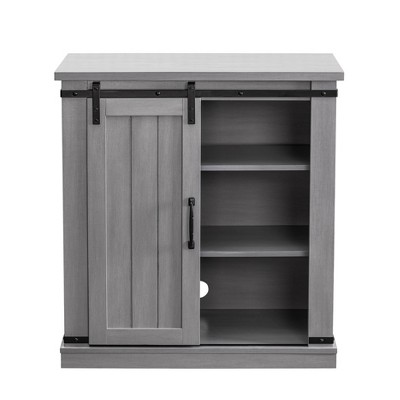 Home Essentials TV Stand for TVs up to 40" Gray : Wood Composite with Nickel Hardware, Cable Management