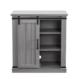 Home Essentials TV Stand for TVs up to 40" Gray : Wood Composite with Nickel Hardware, Cable Management - 1 of 4