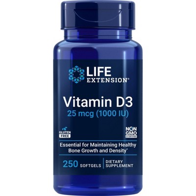 Vitamin D3 25 mcg (1000IU) by Life Extension  -  250 Softgel