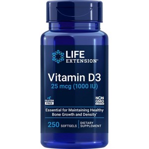 Vitamin D3 25 mcg (1000IU) by Life Extension  -  250 Softgel - 1 of 2