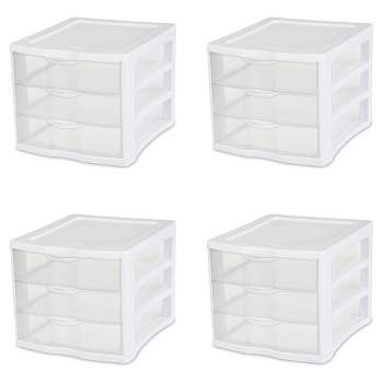 Hedume Desktop Drawer, Clear 5-Drawer Desktop Storage Unit, Small Organizer  Box Storage Container Case, Frame with Clear Drawers, Drawer Unit
