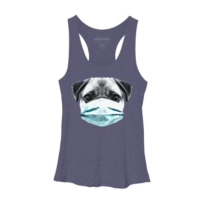 Women's Design By Humans Masked Pug By clingcling Racerback Tank Top