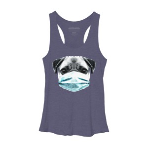 Women's Design By Humans Masked Pug By clingcling Racerback Tank Top - 1 of 3