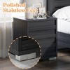 AMERLIFE Nightstand with Charging Station, End Table with Slated Handles & Stainless Steel Feet - 2 of 4
