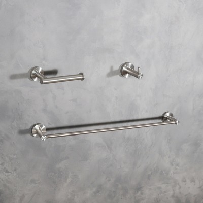 Freya Brushed Nickel 3-Piece Bathroom Hardware Set