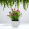Unique Bargains Realistic Artificial Plants Eucalyptus & Lotus Arrangement Plastic 2.95"x2.95"x7.48" 1 Pcs - 2 of 4