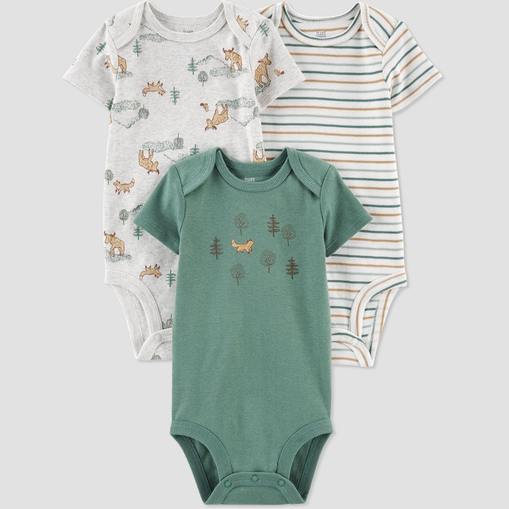 Carter's Just One You Baby Boys' 3pk Woodland Bodysuit - Green 9M