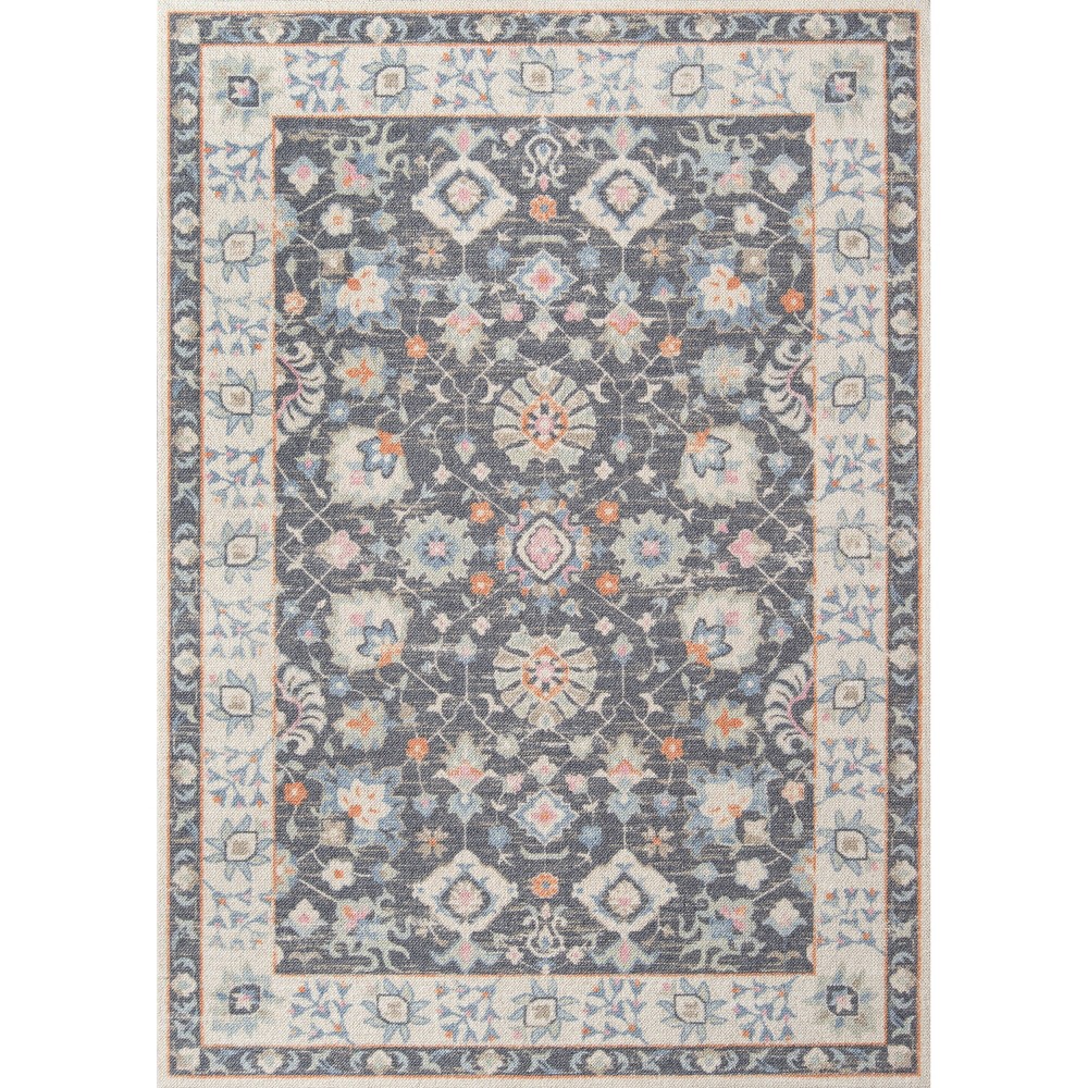 Photos - Area Rug Momeni 7'9"x9'10" Anatolia Mae Medallion Machine Loomed  Charcoal Gray: Wool & Nylon, Low Pile, Indoor Use 