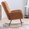 GustoWave Leisure Rocking Chair, Modern Rocking Chair, Upholstered Fabric Velvet Glider Rocker with Armchair and Pocket - 4 of 4