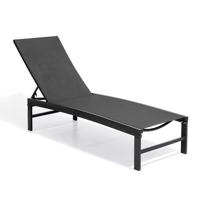 Crestlive Products 1 pc Outdoor Pool Lounger Aluminum All-weather Adjustable Chaise Lounge Chair