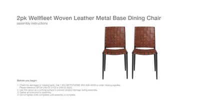 2pk wellfleet woven leather metal Dining hot chairs