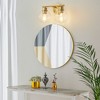 POWLIG 13.4" 2-Light Dimmable Bathroom Vanity Light - Gold Finish with Clear Glass Shades, Transitional Modern Design - 3 of 4