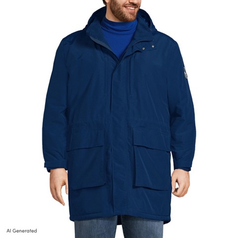 Lands' End Men's Big and Tall Squall Waterproof Insulated Parka - 4X Big Tall - Deep Sea Navy