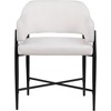 Meridina Furniture,Dame Cream Fabric Upholstered Dining Chair, Set of 2 - 3 of 4