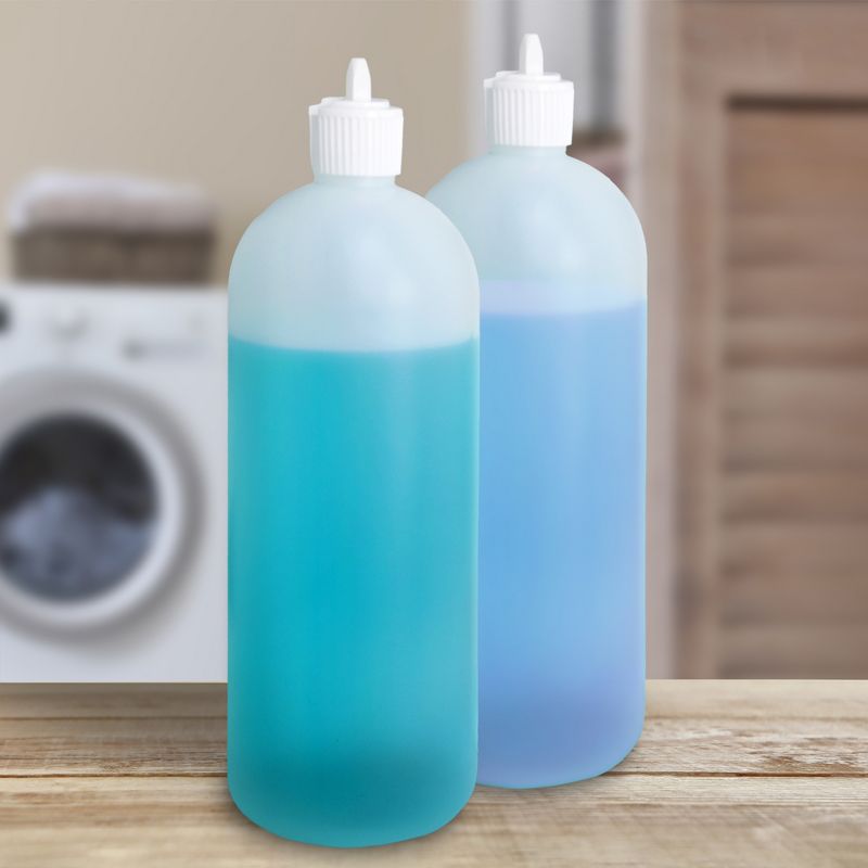 Cornucopia Brands 32oz Flip Top Plastic Squeeze Bottles 4pk; Spout Style Tops, Natural Color, 2 of 9